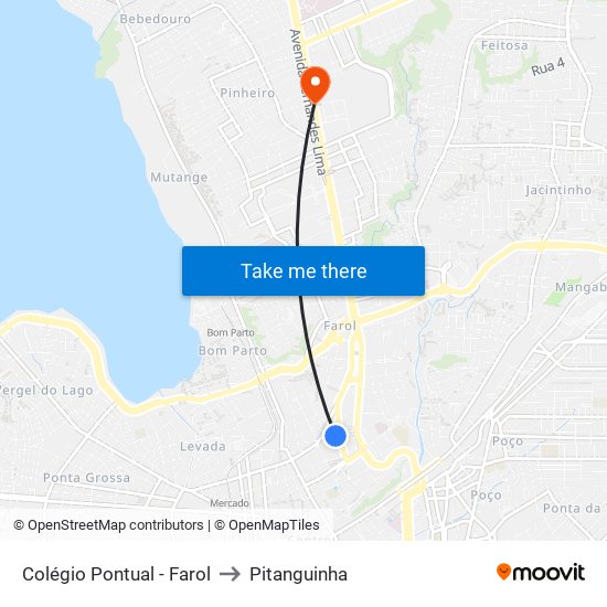 Colégio Pontual - Farol to Pitanguinha map