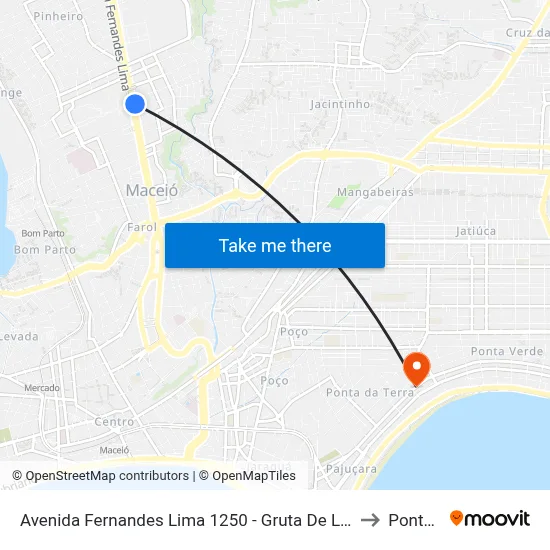 Avenida Fernandes Lima 1250 - Gruta De Lourdes Maceió - Al República Federativa Do Brasil to Ponta Da Terra map