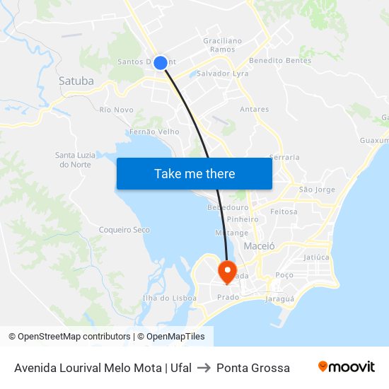 Avenida Lourival Melo Mota | Ufal to Ponta Grossa map