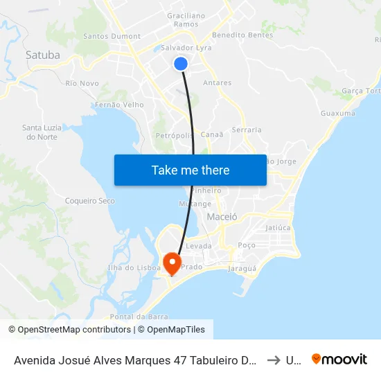Avenida Josué Alves Marques 47 Tabuleiro Do Martins Maceió - Alagoas 57082-880 Brasil to Uncisal map