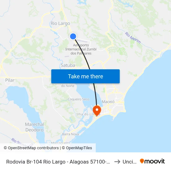 Rodovia Br-104 Rio Largo - Alagoas 57100-000 Brasil to Uncisal map