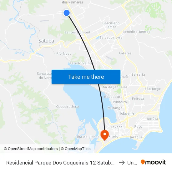 Residencial Parque Dos Coqueirais 12 Satuba - Alagoas 57120-000 Brasil to Uncisal map