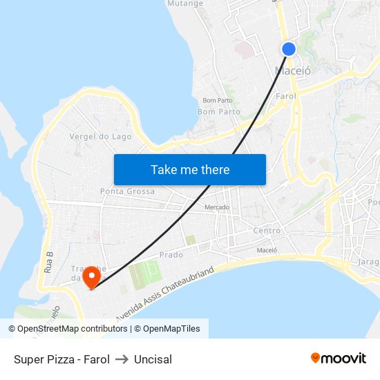 Super Pizza - Farol to Uncisal map