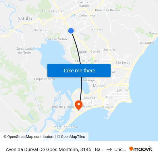Avenida Durval De Góes Monteiro, 3145 | Banco Do Brasil to Uncisal map