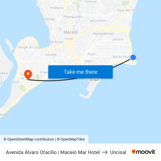 Avenida Álvaro Otacílio | Maceió Mar Hotel to Uncisal map