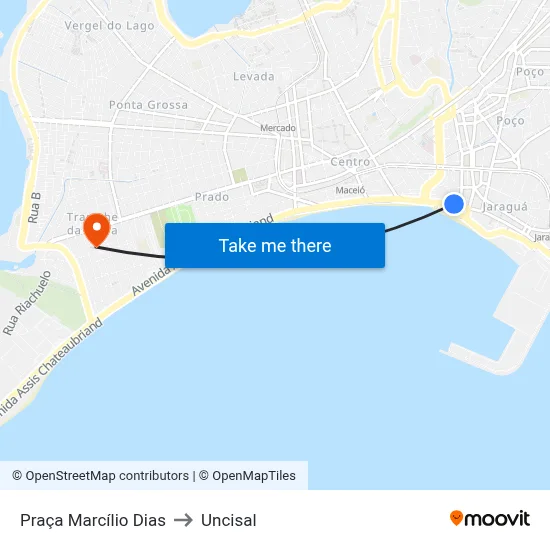 Praça Marcílio Dias to Uncisal map