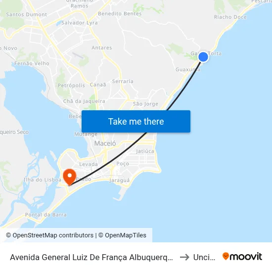 Avenida General Luiz De França Albuquerque, 13 to Uncisal map