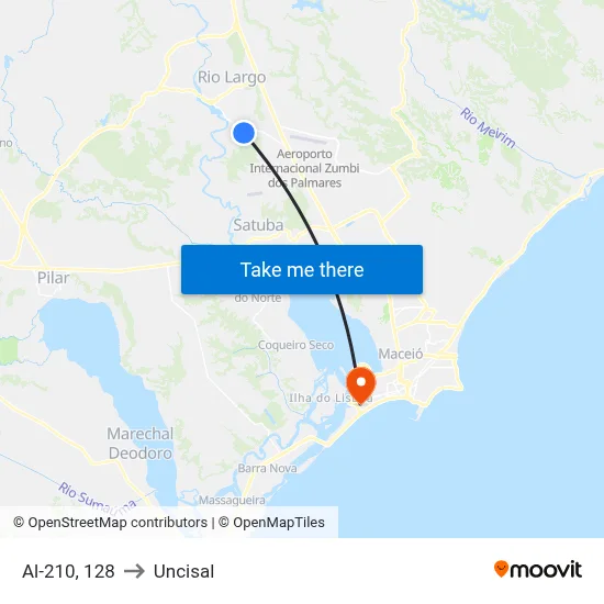 Al-210, 128 to Uncisal map