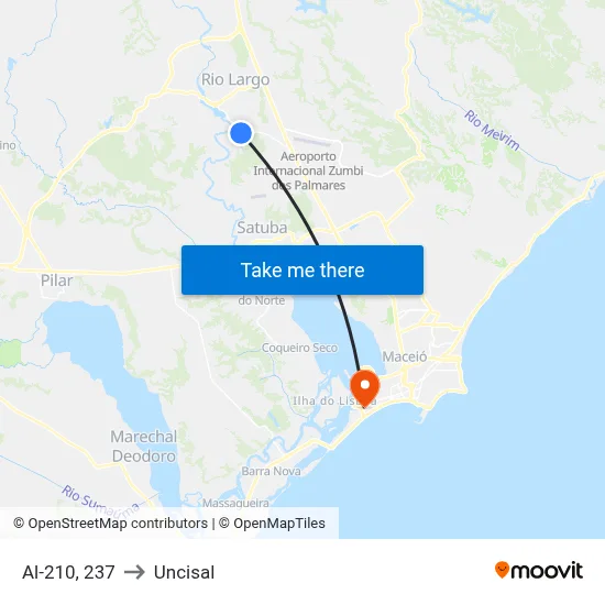 Al-210, 237 to Uncisal map