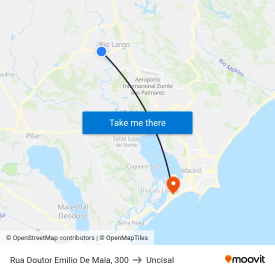 Rua Doutor Emílio De Maia, 300 to Uncisal map