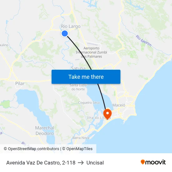 Avenida Vaz De Castro, 2-118 to Uncisal map