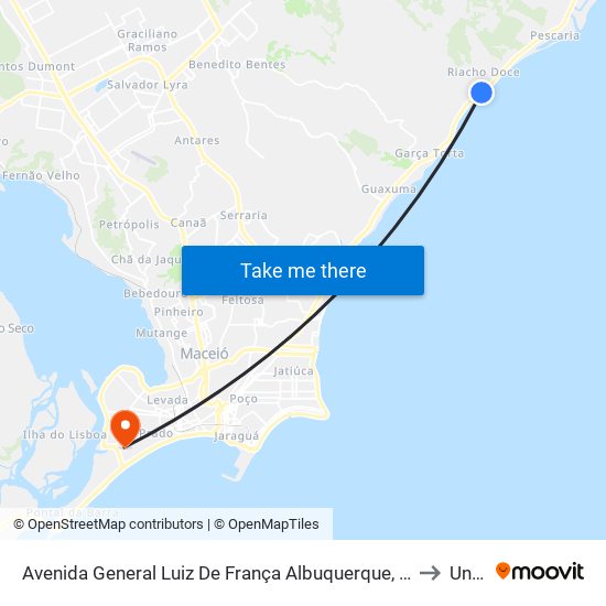 Avenida General Luiz De França Albuquerque, 128 | Mirante (Sentido Maceió) to Uncisal map