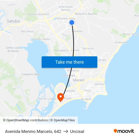 Avenida Menino Marcelo, 642 to Uncisal map