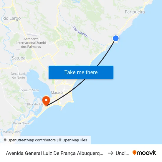 Avenida General Luiz De França Albuquerque, 2800 to Uncisal map