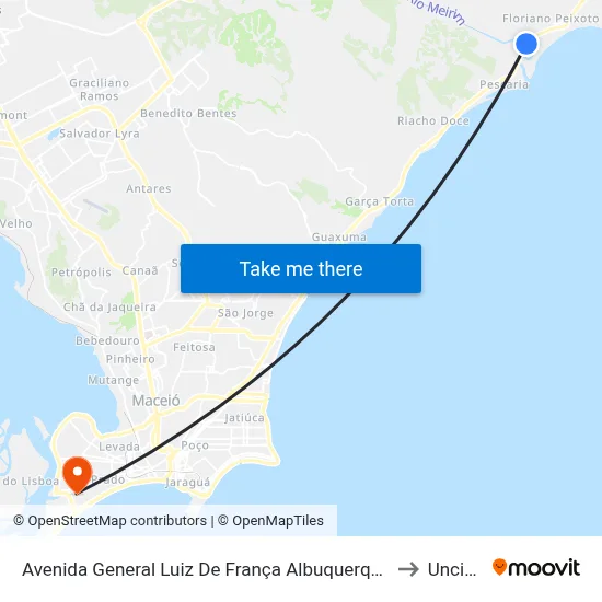 Avenida General Luiz De França Albuquerque, 68 to Uncisal map