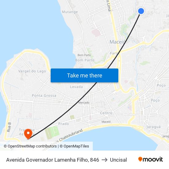 Avenida Governador Lamenha Filho, 846 to Uncisal map