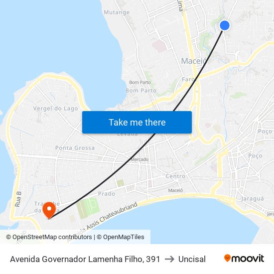 Avenida Governador Lamenha Filho, 391 to Uncisal map