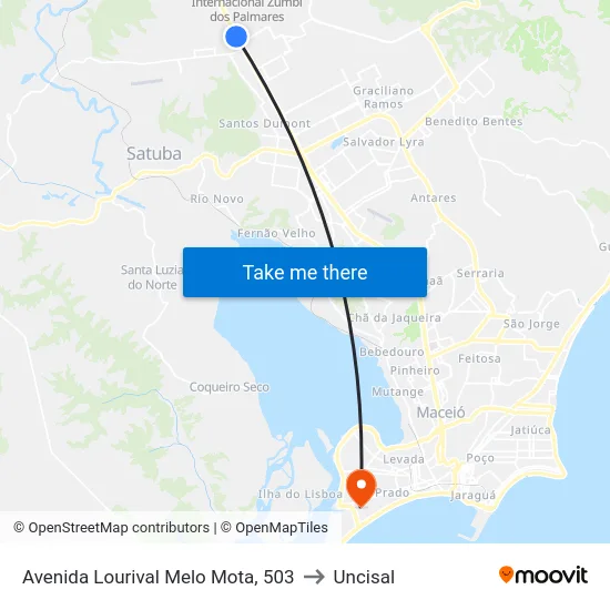 Avenida Lourival Melo Mota, 503 to Uncisal map