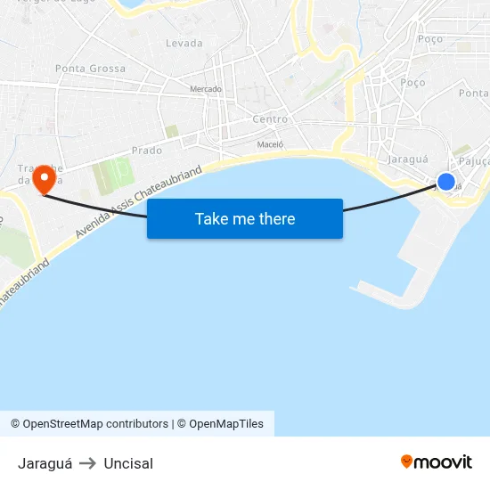 Jaraguá to Uncisal map