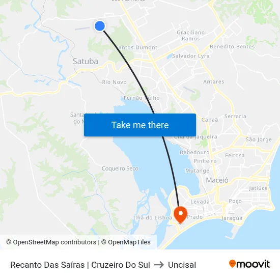 Recanto Das Saíras | Cruzeiro Do Sul to Uncisal map