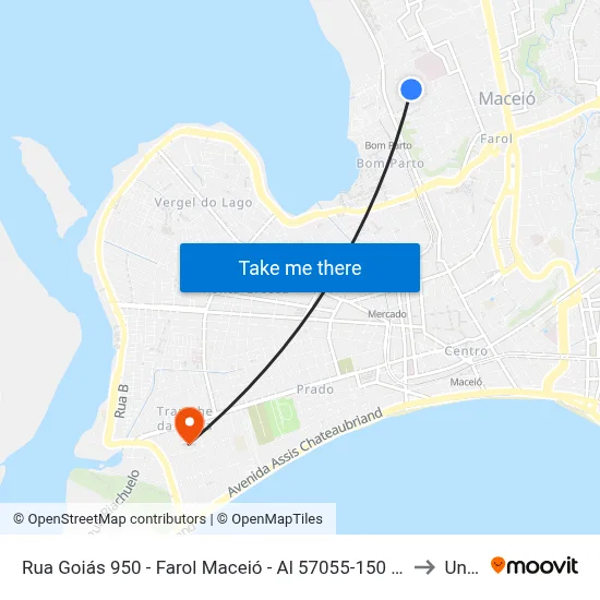 Rua Goiás 950 - Farol Maceió - Al 57055-150 República Federativa Do Brasil to Uncisal map