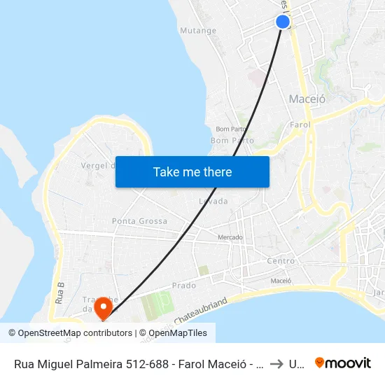 Rua Miguel Palmeira 512-688 - Farol Maceió - Al 57050-310 República Federativa Do Brasil to Uncisal map