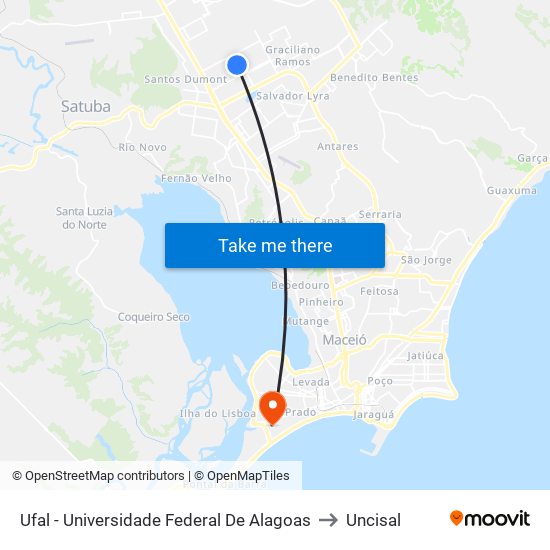 Ufal -  Universidade Federal De Alagoas to Uncisal map