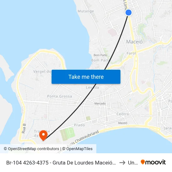 Br-104 4263-4375 - Gruta De Lourdes Maceió - Al República Federativa Do Brasil to Uncisal map