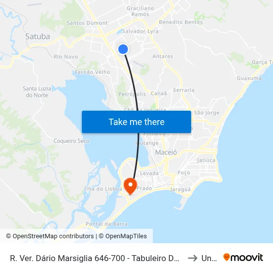 R. Ver. Dário Marsiglia 646-700 - Tabuleiro Do Martins Maceió - Al Brasil to Uncisal map