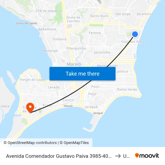 Avenida Comendador Gustavo Paiva 3985-4039 - Cruz Das Almas Maceió - Al Brasil to Uncisal map