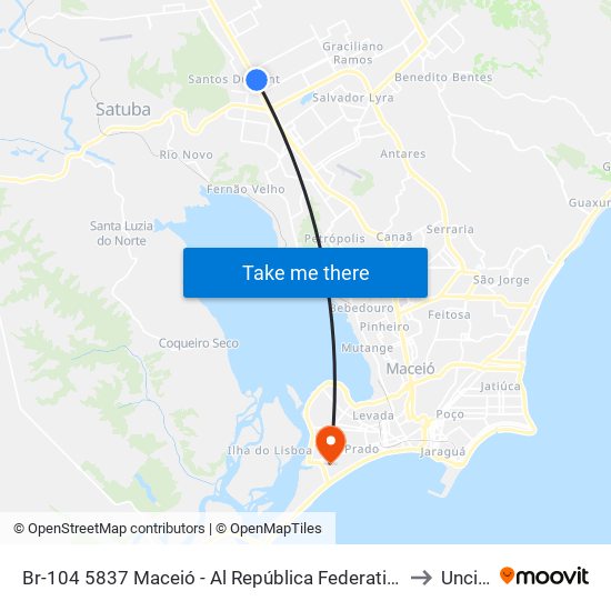 Br-104 5837 Maceió - Al República Federativa Do Brasil to Uncisal map
