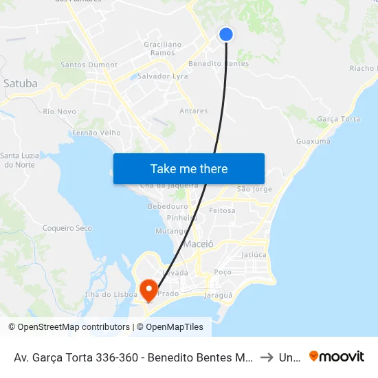 Av. Garça Torta 336-360 - Benedito Bentes Maceió - Al 57084-615 Brasil to Uncisal map