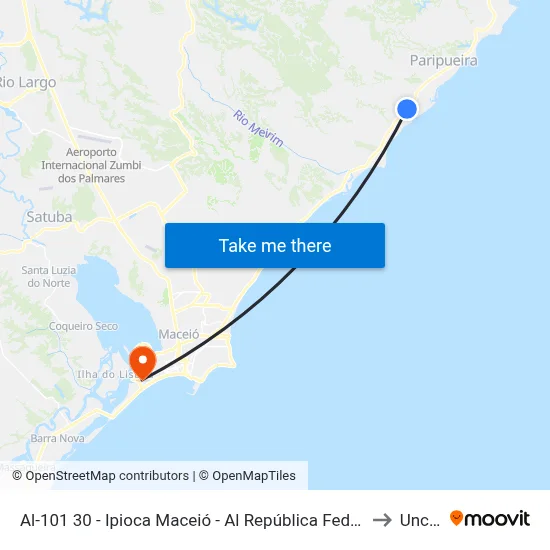 Al-101 30 - Ipioca Maceió - Al República Federativa Do Brasil to Uncisal map