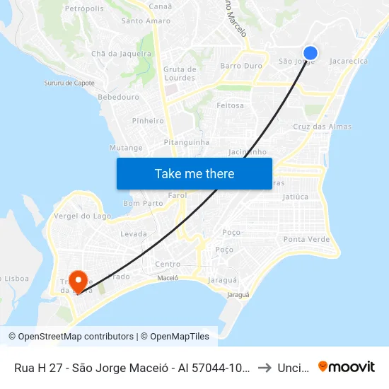 Rua H 27 - São Jorge Maceió - Al 57044-101 Brasil to Uncisal map