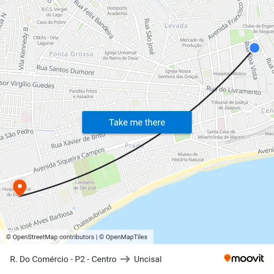 R. Do Comércio - P2 - Centro to Uncisal map