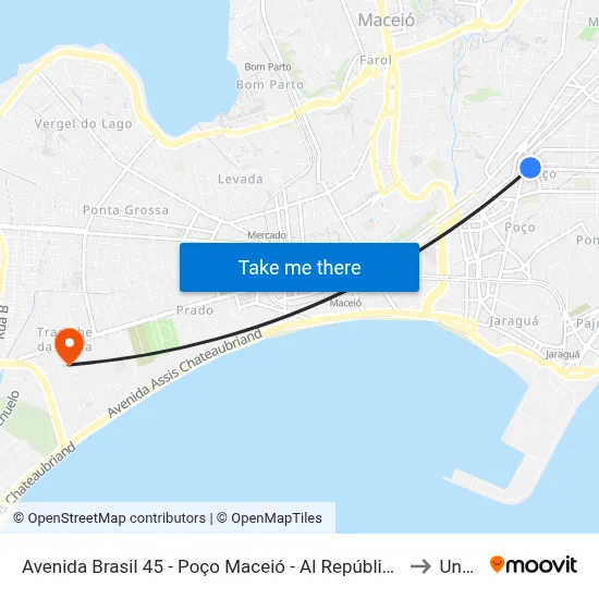 Avenida Brasil 45 - Poço Maceió - Al República Federativa Do Brasil to Uncisal map