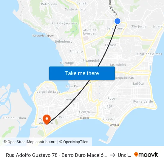 Rua Adolfo Gustavo 78 - Barro Duro Maceió - Al Brasil to Uncisal map