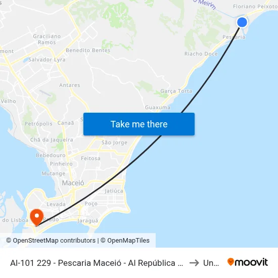 Al-101 229 - Pescaria Maceió - Al República Federativa Do Brasil to Uncisal map