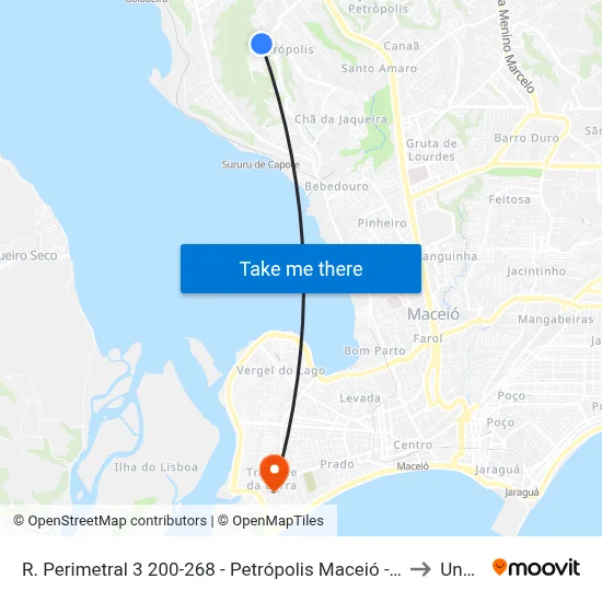 R. Perimetral 3 200-268 - Petrópolis Maceió - Al 57062-632 Brasil to Uncisal map
