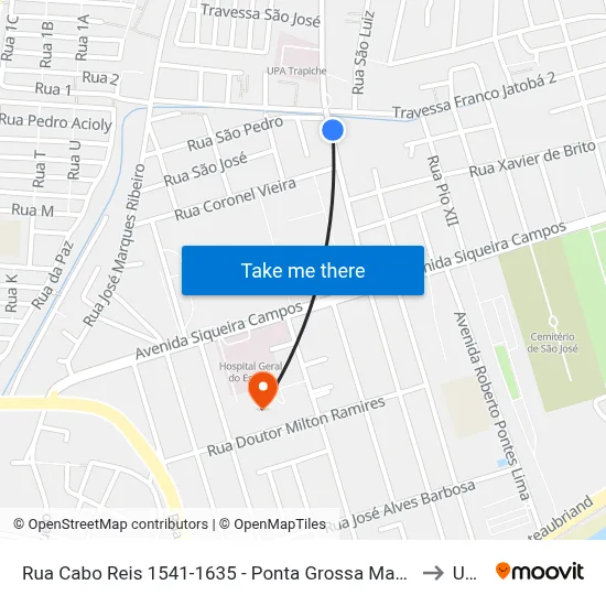 Rua Cabo Reis 1541-1635 - Ponta Grossa Maceió - Al República Federativa Do Brasil to Uncisal map