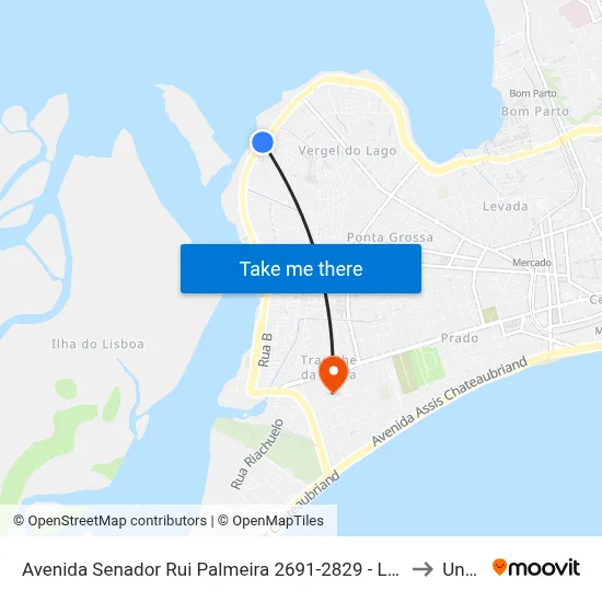 Avenida Senador Rui Palmeira 2691-2829 - Levada Maceió - Al Brasil to Uncisal map
