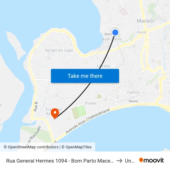 Rua General Hermes 1094 - Bom Parto Maceió - Al 57017-200 Brasil to Uncisal map