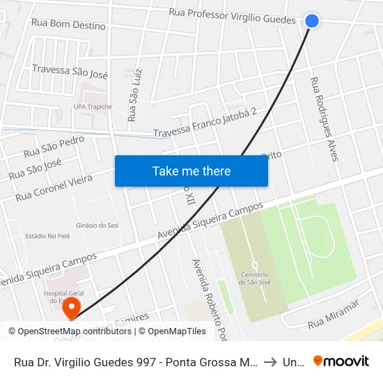 Rua Dr. Virgilio Guedes 997 - Ponta Grossa Maceió - Al 57014-220 Brasil to Uncisal map