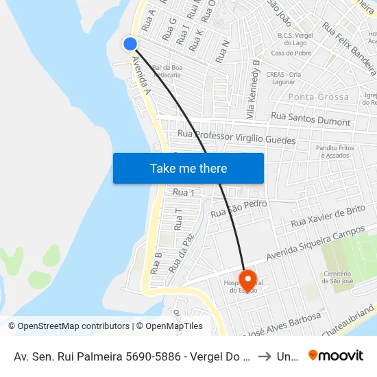 Av. Sen. Rui Palmeira 5690-5886 - Vergel Do Lago Maceió - Al Brasil to Uncisal map