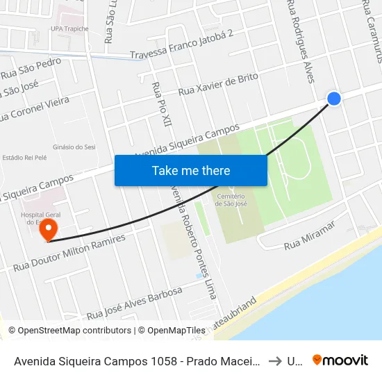 Avenida Siqueira Campos 1058 - Prado Maceió - Al 57010-645 República Federativa Do Brasil to Uncisal map