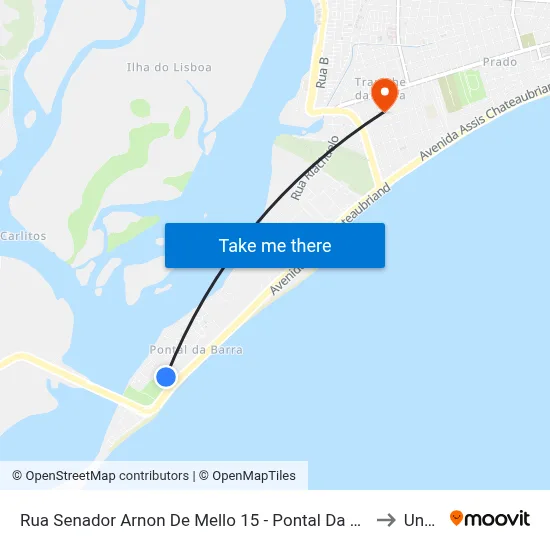 Rua Senador Arnon De Mello 15 - Pontal Da Barra Maceió - Al Brasil to Uncisal map