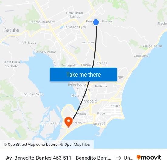 Av. Benedito Bentes 463-511 - Benedito Bentes Maceió - Al 57084-800 Brasil to Uncisal map