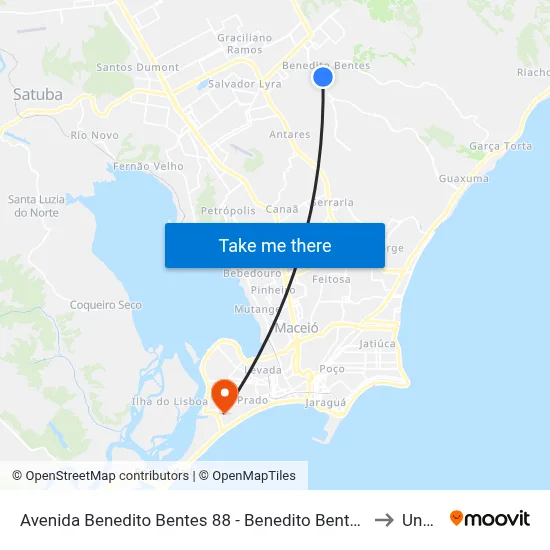 Avenida Benedito Bentes 88 - Benedito Bentes Maceió - Al Brasil to Uncisal map