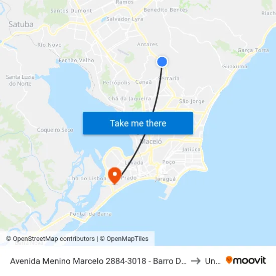Avenida Menino Marcelo 2884-3018 - Barro Duro Maceió - Al 57081-385 Brasil to Uncisal map