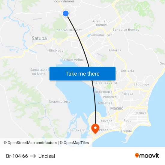 Br-104 66 to Uncisal map